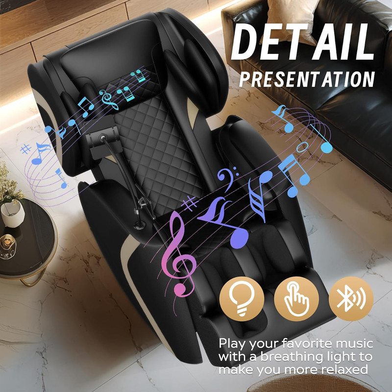Zero Gravity Massage Chair with Heat, Air Pressure & Remote Control, Black gallery