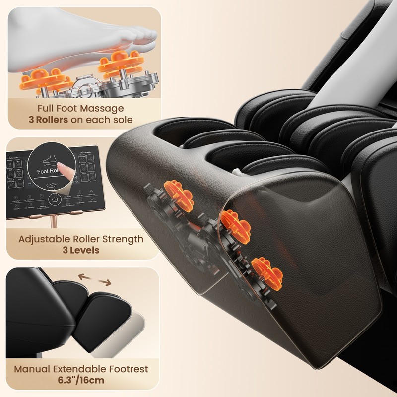 Full Body 4D Zero Gravity Massage Chair Recliner SL Track, AI Voice Control,Heat gallery