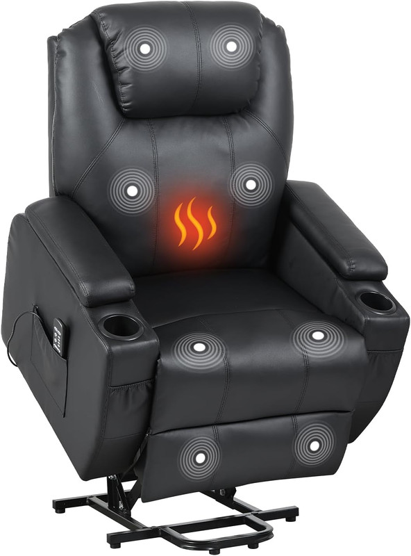 Comfort Power Lift Recliner with Massage, Heat & Storage for Elderly
