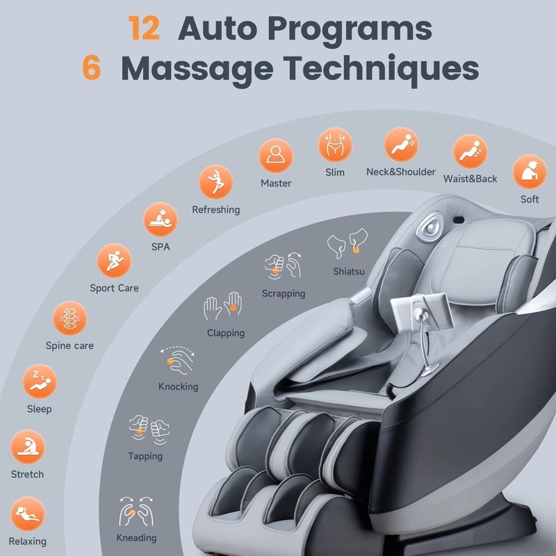 Full Body 4D Zero Gravity Massage Chair Recliner SL Track,AI Voice,Air Bags,Heat gallery