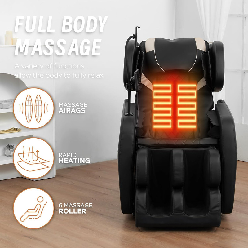 Zero Gravity Massage Chair with Heat, Air Pressure, Bluetooth & Adjustable Recli gallery