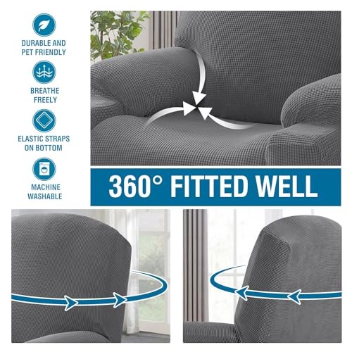 Stretch Couch Cover Recliner Cover Electric Power Lift Recliner Chair Grey gallery