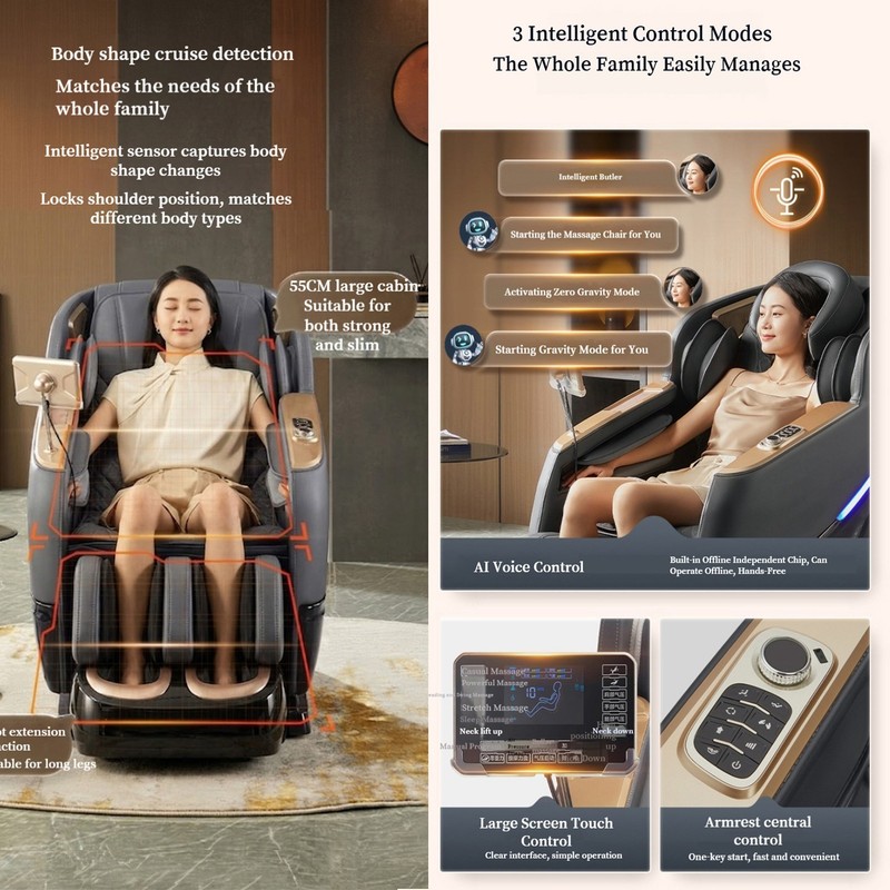 4D Sensation Massage Chair Full Body Zero Gravity SL Track with Heat Therapy gallery
