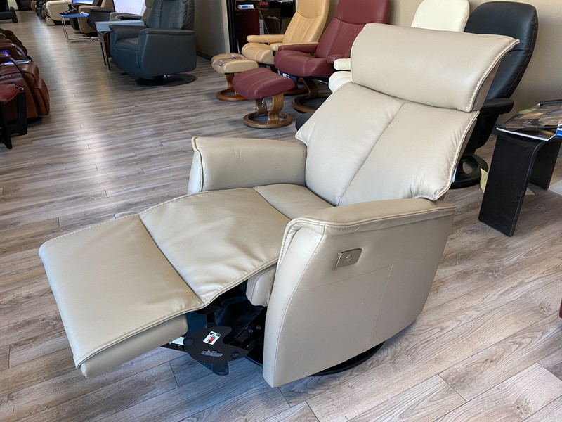 IMG Boss RML287 Medium Power Relaxer Recliner Chair T414 Pebble Leather + Lumbar gallery