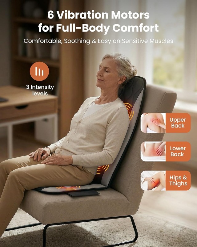 Quiet Vibration Massage Chair Pad for Office and Home - Graphene Heated Comfort gallery