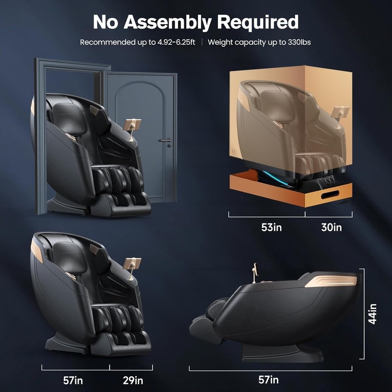 Full Body 4D Zero Gravity Massage Chair Recliner SL Track,AI Voice Control,Heat gallery