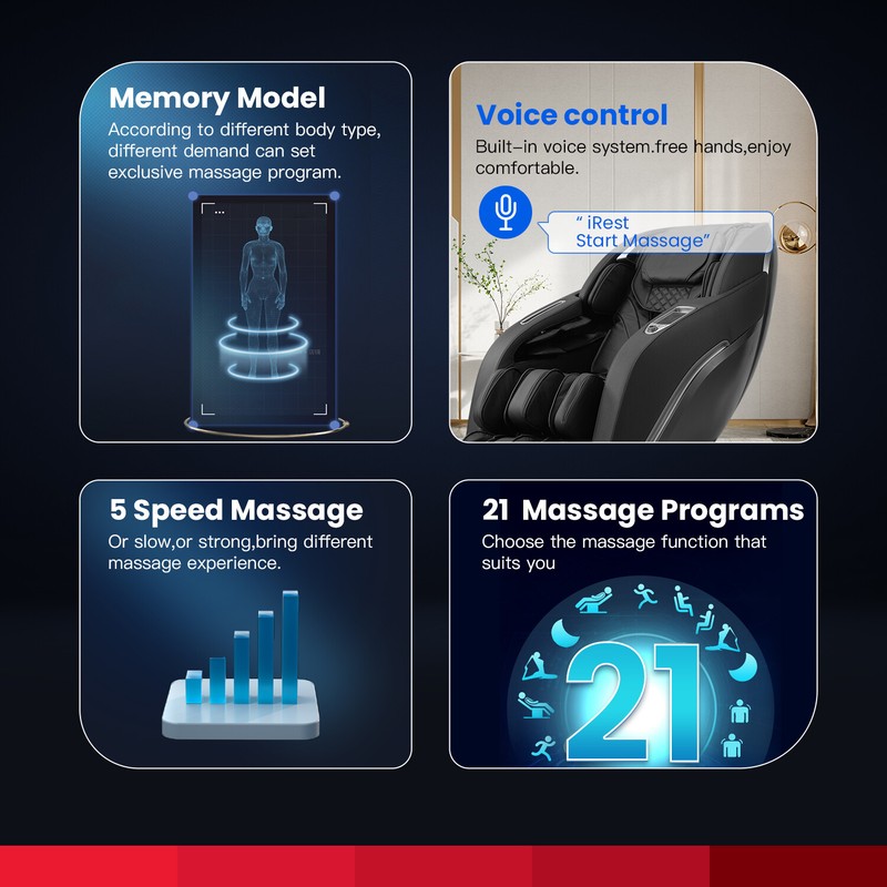 Zero Gravity Full Body Massage Chair with Built-In Heat Therapy Foot Roller gallery