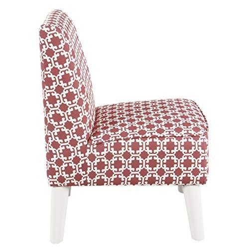 Youth Modern Armless Slipper Chair Pink and White Lattice gallery