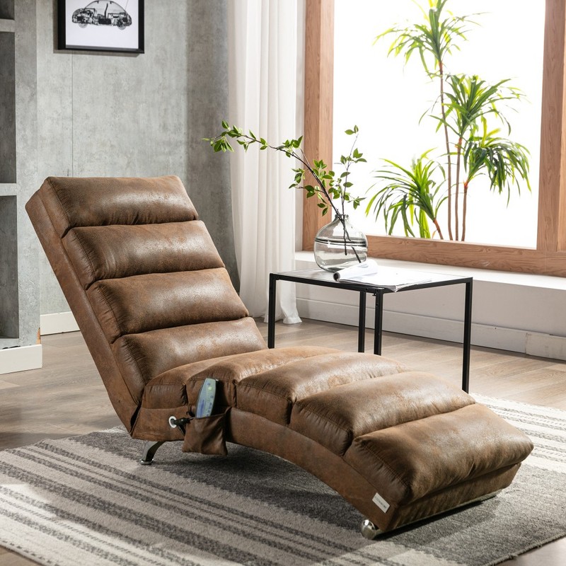 Massage Chaise Lounge w/Remote - Ergonomic Electric Long Lounger 5 Modes gallery
