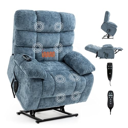 Oversized Power Lift Recliner Chair for Elderly, Dual Motor Lay Flat Blue gallery