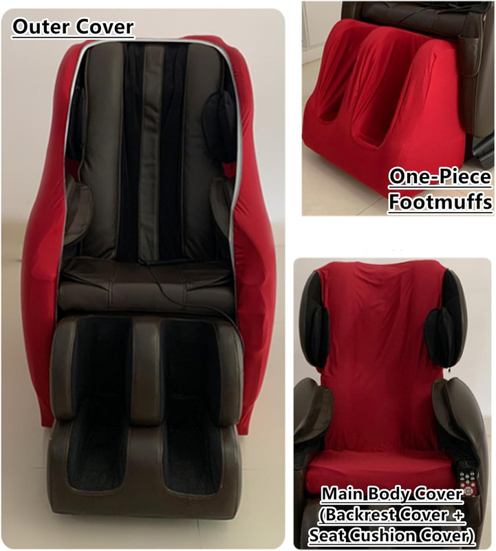 Universal Shiatsu Massage Chair Cover - Washable Stretch Fabric, Black gallery