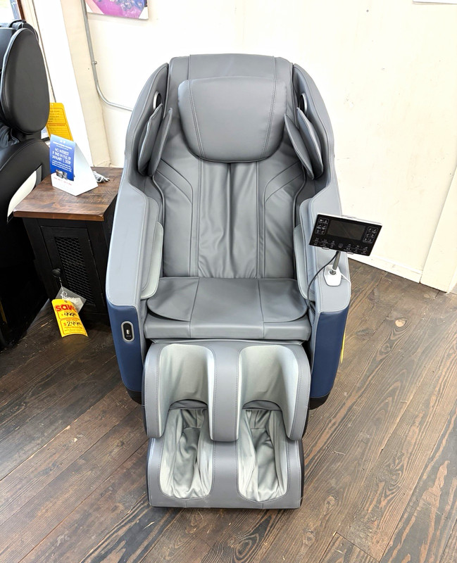 Gray and Blue Solid Pattern Massage Chair, Single Seat Seating Capacity