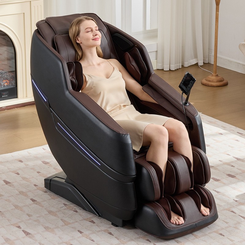 Brown Full Body Zero Gravity 8 Points Massage Chair Recliner with Heated,Shiatsu