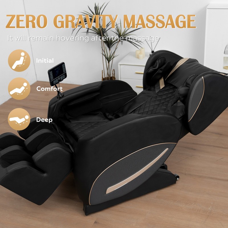 New Full Body Zero Gravity Massage Chair Recliner Heating, L-Track,5 Modes Black gallery