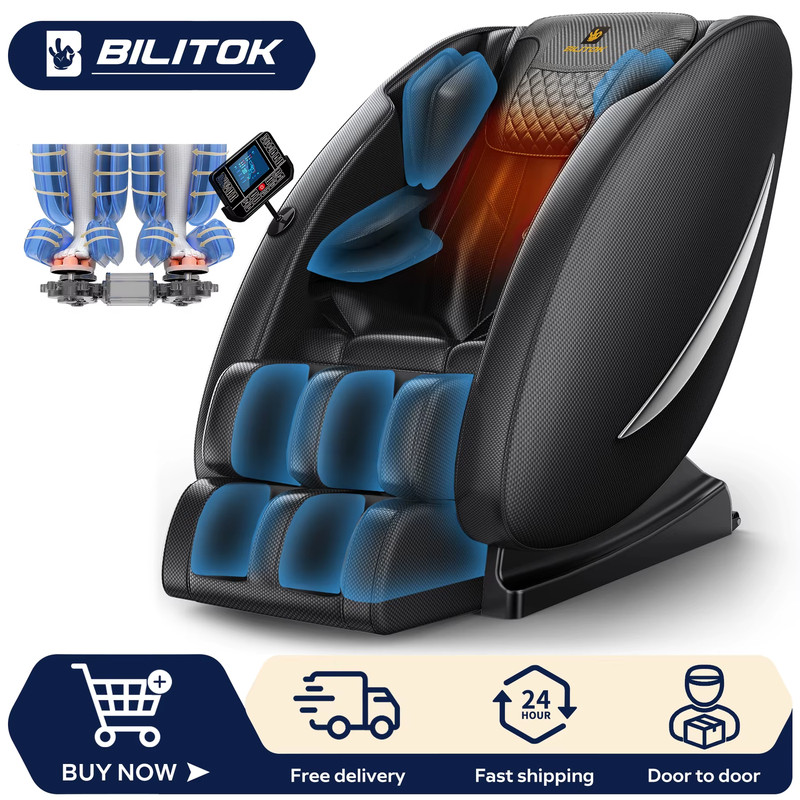 Zero Gravity Full Body Massage Chair with Heat, Bluetooth & Foot Roller
