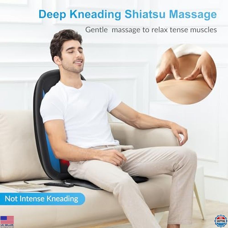 COMFIER Shiatsu Back Massager with Heat - Deep Tissue Massage Cushion for Relief gallery