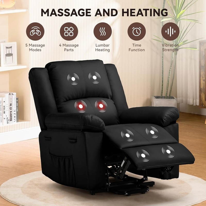 COMHOMA Power Lift Recliner for Elderly, Lift Chair with Heat and Massage，PU Rec gallery