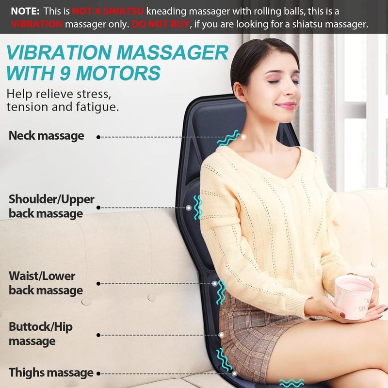 Vibration Massage Cushion with Remote Control - Perfect for Stress Relief gallery