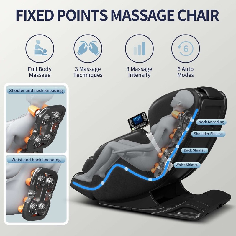Full-Body Zero Gravity Massage Chair with Deep Tissue Rollers, Lcd, Touchscreen gallery