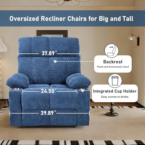 Oversized Recliner Electric Lift Chair, Power Lift Recliner for Big and Blue gallery