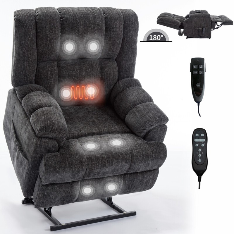 Dual Motor Heat Massage Infinite Position 350 LBS Electric Power Lift Recliners gallery