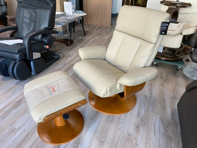 Mac Motion Norway Recliner Chair and Ottoman Khaki Top Grain Leather 39-103 gallery