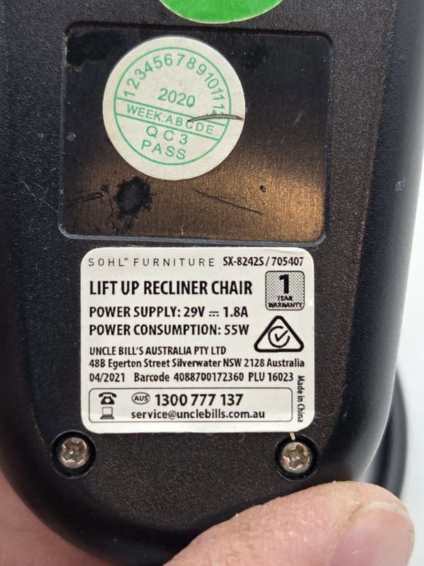 Chair Recliner Remote Control 5 Pin 29V 1.8A 55W Sohl Furniture SX-8242S gallery