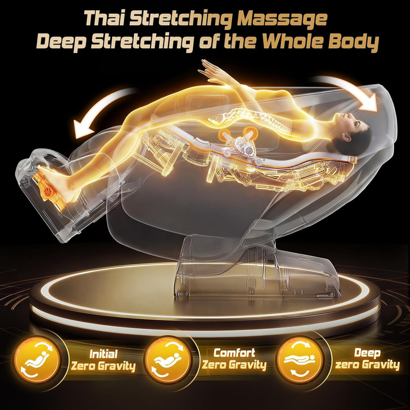 4D Full Body Massage Chair with Zero Gravity, 34 Airbags, AI Control, Black gallery