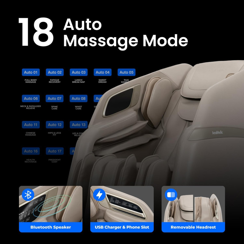 3D Astoria Massage Chair | Voice Control, Touchscreen, Heating, Zero Gravity gallery