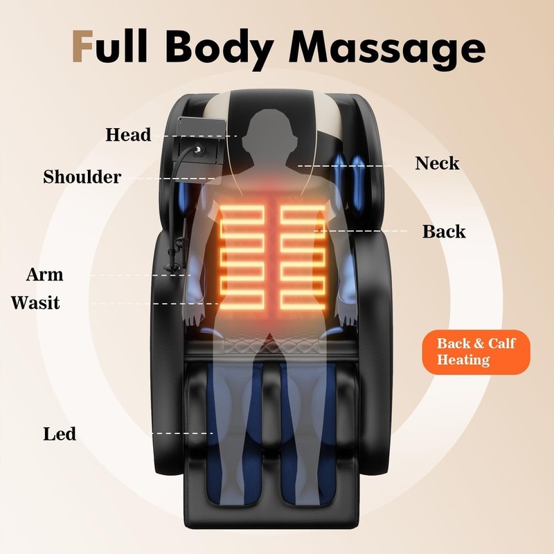 Massage Chair Full Body, Zero Gravity SL-Track Shiatsu Massage Recliner Chair gallery