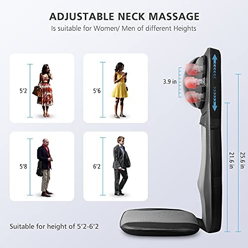 shiatsu Neck & Back Massager with Heat, Full Back Kneading back massager SL233 gallery