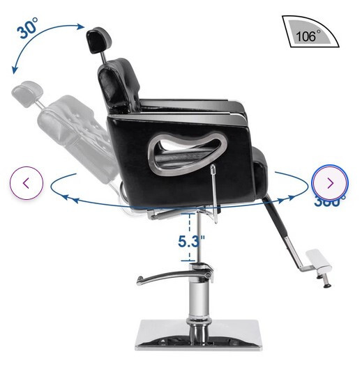 Barberpub Black Reclining Massage Chair with Ottoman by Orren Ellis gallery