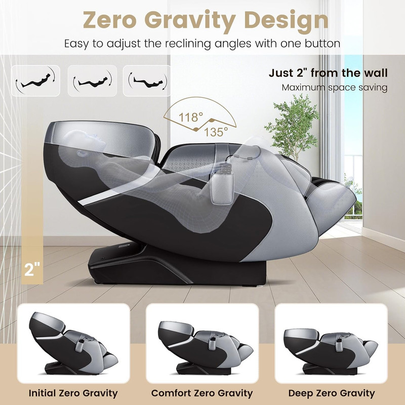 Zero Gravity Shiatsu Massage Chair with Heat, Voice Control & 12 Auto Modes gallery