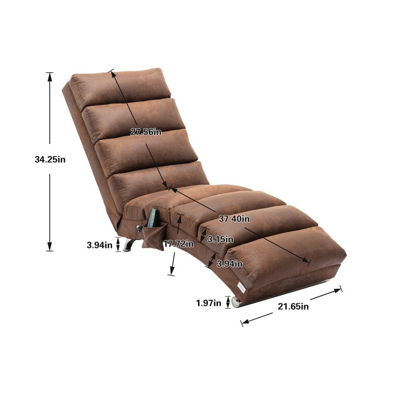 Massage Chaise Lounge w/Remote - Ergonomic Electric Long Lounger 5 Modes gallery