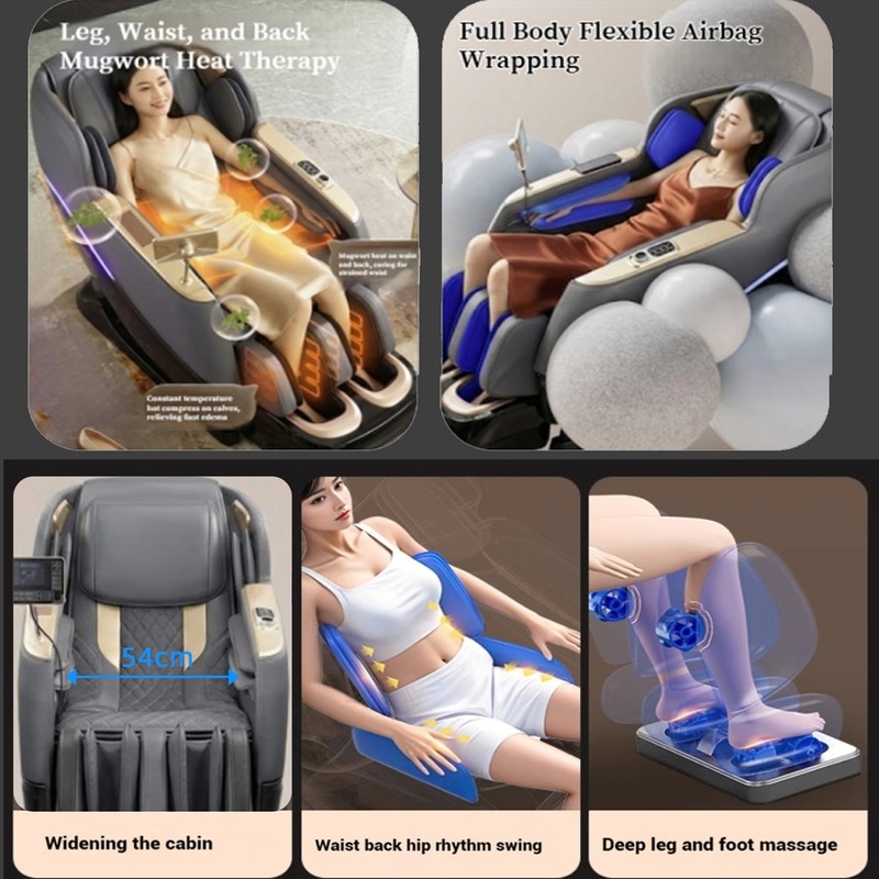 4D Sensation Massage Chair Full Body Zero Gravity SL Track with Heat Therapy gallery