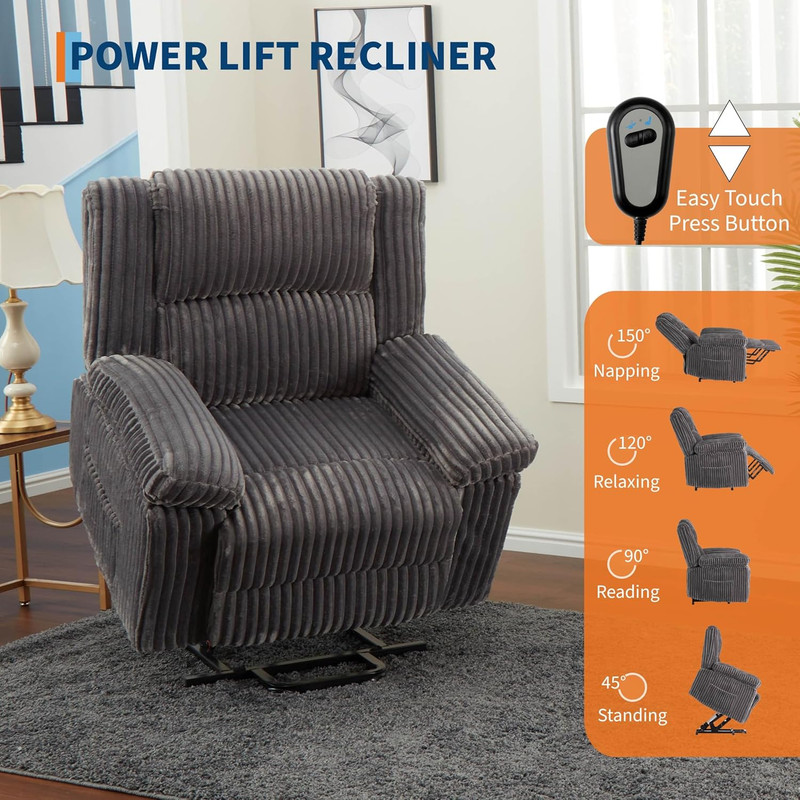 Electric Power Lift Recliner Chair with Heat & Massage for Elderly Comfort gallery