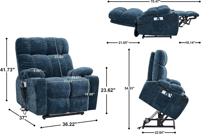 Electric Power Lift Recliner Chair for Elderly with Massage and Heat, Infinite P gallery