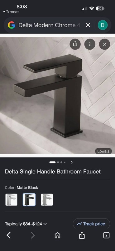 Delta Modern 567LF Matte Black Bathroom Faucet Single Hole w/Drain - Unit 3