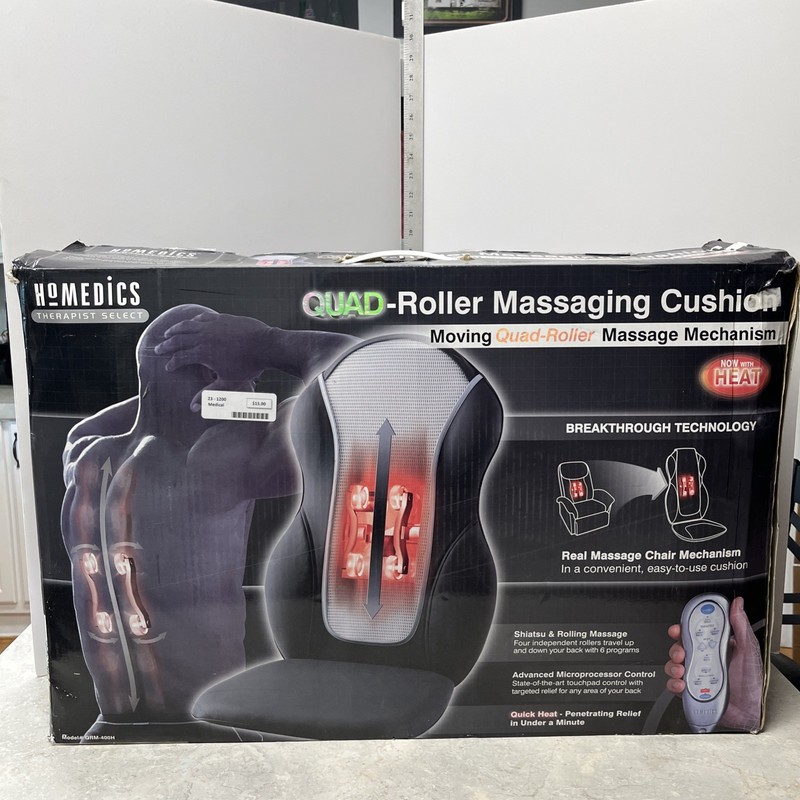 Homedics Quad-Roller Massaging Cushion Chair Attachment Model QRM-400