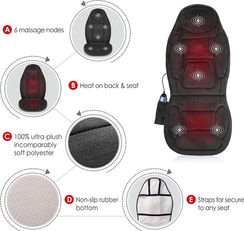 Vibration Seat Massager Pad with Heat - Ideal for Stress Relief & Relaxation gallery