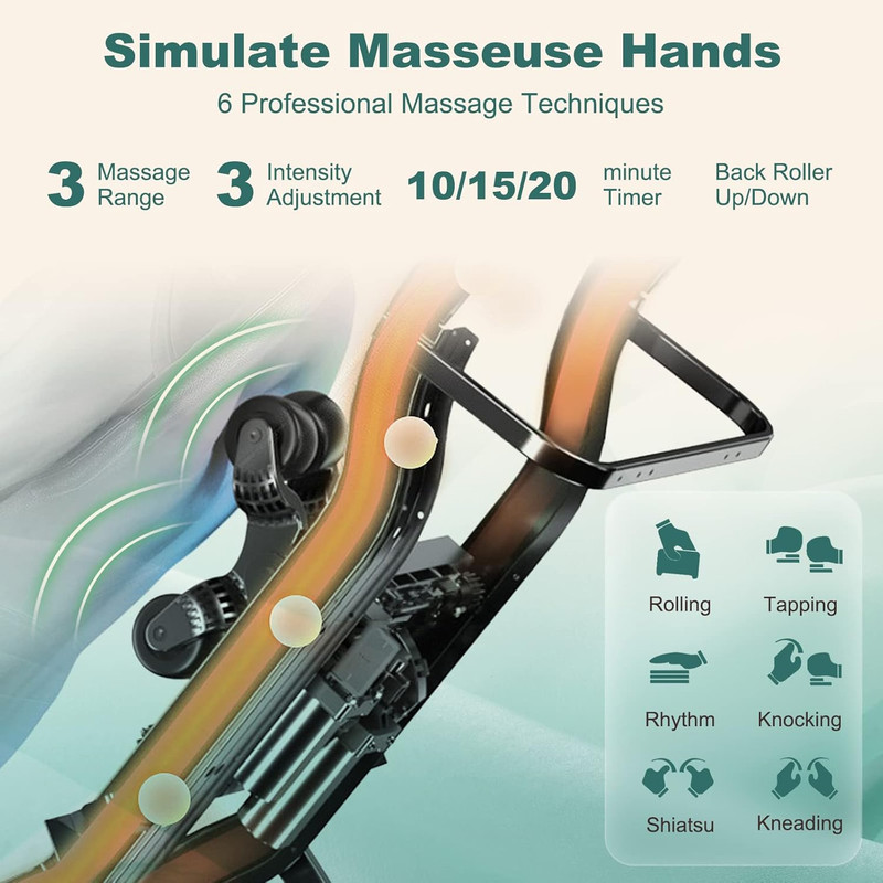 Zero Gravity Full Body Massage Chair with Heat & Reversible Footrest gallery