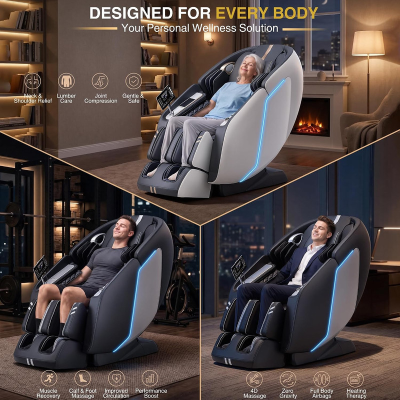 MT398 4D Full Body Massage Chair, Zero Gravity, Voice Control, 15 Modes, Heat gallery