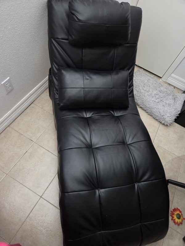 Black Faux Leather Electric Massage Chair Cushion Lounger Recliner gallery