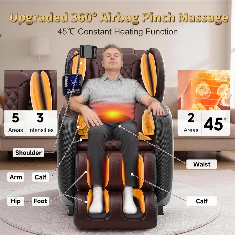 2026 Zero Gravity Massage Chair Full Body Recliner 10-Motor Shiatsu Heat gallery