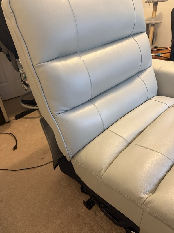 Beige Faux Leather Recliner Chair, Solid Pattern, Living Room Seating Chair gallery