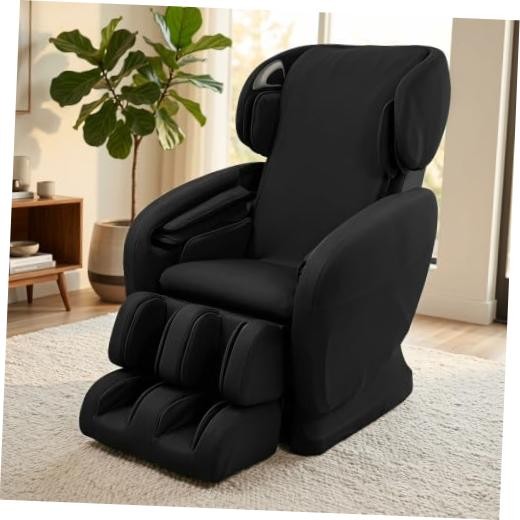 Full Body Shiatsu Massage Chair Cover Slipcover Recliner Body+Foot Black