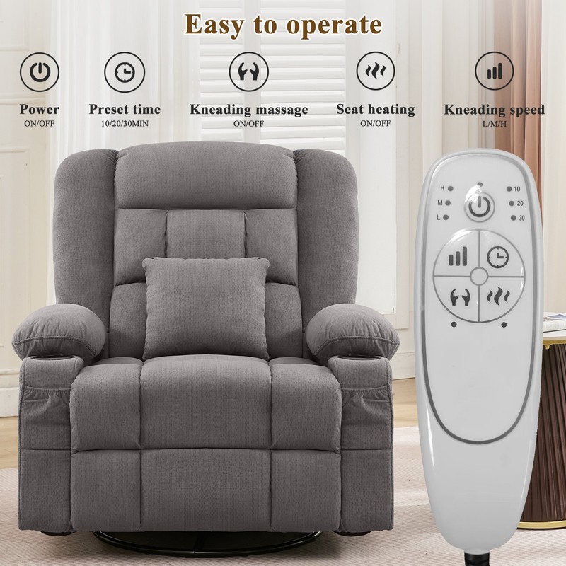 3D Kneading Massage Rocker Recliner Chair with Heat, USB, 2 Cup Holders gallery