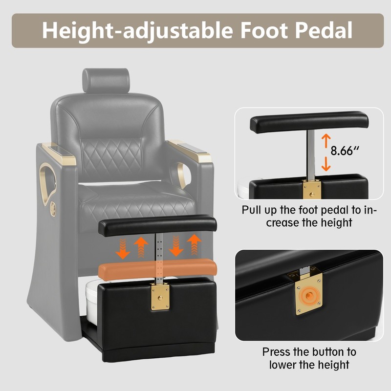 Reclining HeavyDuty Pedicure Chair with Vibration Foot Spa Tub Nail Salon Beauty gallery