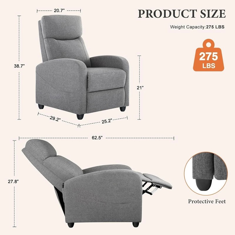 Massage Recliner Chair for Adults, Adjustable Home Theater Seating with Lumba... gallery