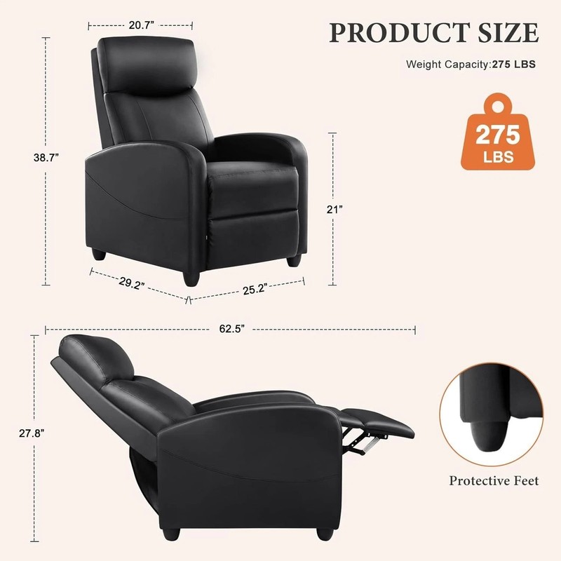Sophisticated Massage Recliner with Lumbar Support - Perfect for Home Theaters gallery
